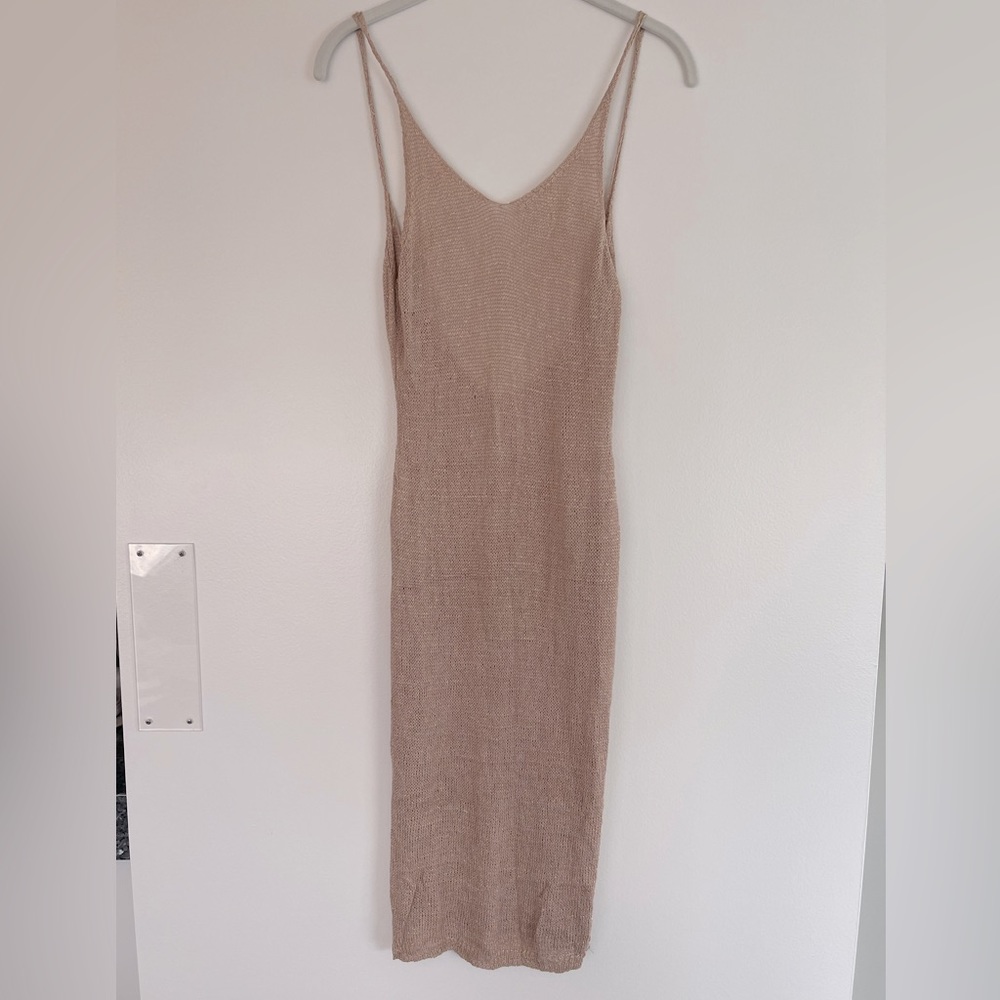 Knit Spaghetti Strap Cover Up with Side Slits -Low Back. Size-XS